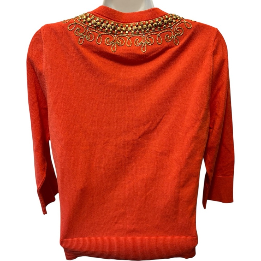 Kate Spade New York Embellished Beaded Embroidered Crop Cardigan Sweater Sz M - Picture 2 of 7